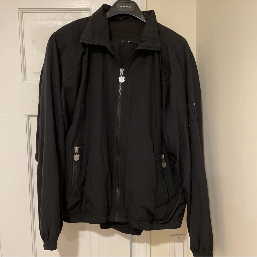 Kaelin Women Large Black Two Piece Track Suit Lined Jacket Pants Jogging EUC